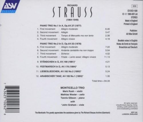 Strauss/the 2 Piano Trios