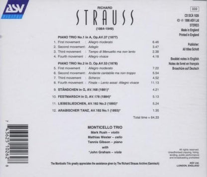 Strauss/the 2 Piano Trios