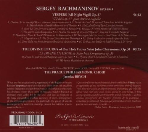 Vespers (Brych, Prague Philharmonic Choir)