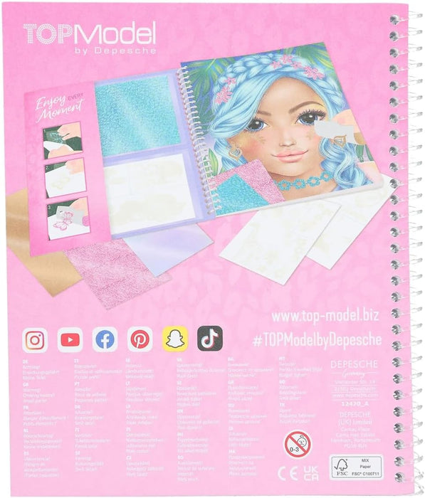 Depesche 12470 TOPModel - Malbuch Stick & Shine, 24 Seiten mit tollen Motiven, zum ausmalen und gestalten