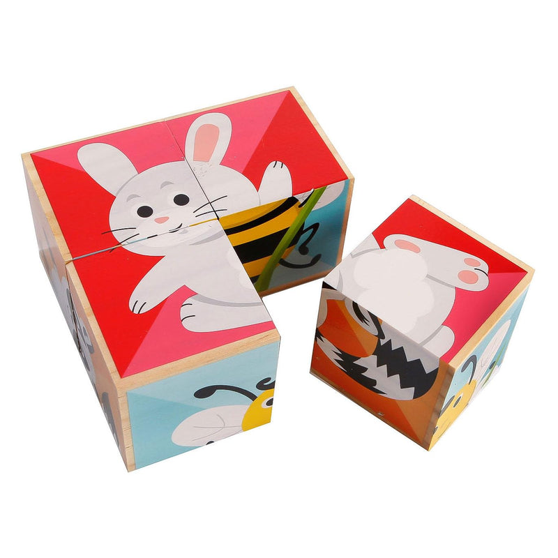 Houten Blokpuzzel Dieren FSC 4st.