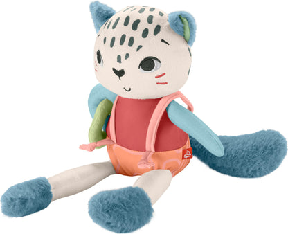 Fisher-Price Planet Friends Leopardo de Las Nieves, Juguete sensorial para bebé recién Nacido, Fabricado con un 95% de plástico Reciclado y envasado con Certificado FSC (Mattel HKD64