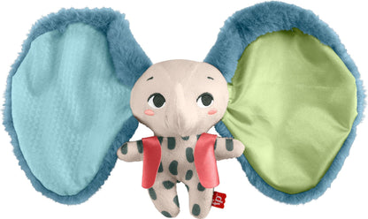 Fisher-Price Baby Sensory Toy Planet Friends All Ears Lovey, Plush Elephant for Newborns Ages 3+ Months, Made of 90% recycled Plastic and FSC certified packaging, HKD63