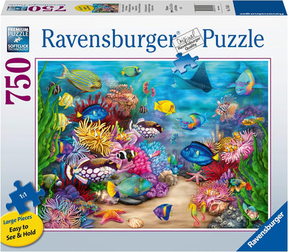 Ravensburger Tropical Reef Life 750 Piece Jigsaw Puzzles for Adults and Kids Age 12 Years Up - Ocean Animals & Wildlife