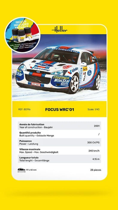 Heller - 1/43 Starter Kit Focus Wrc `01 (6/23) *