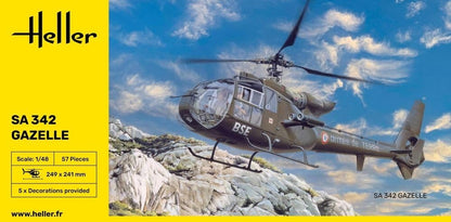 Heller- SA 342 L Gazelle Model Kit Ejército Maqueta, Mittel (80486