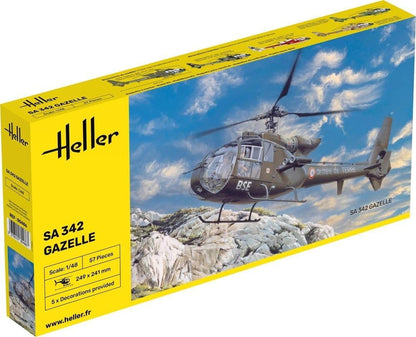 Heller- SA 342 L Gazelle Model Kit Ejército Maqueta, Mittel (80486