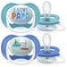 Ultra Air Philips Avent - 6 Months - Orthodontic and BPA Free - Pack of 2 - Includes Steriliser/Carry Bag SCF080/03, Quiet Shade-Clematis Blue