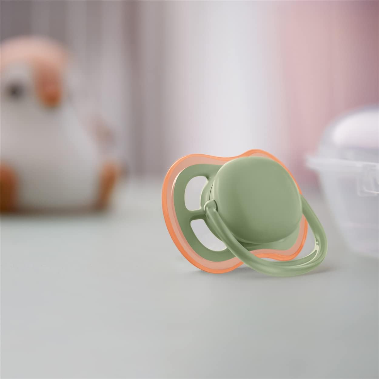 Philips Avent Ultra Air Schnuller, 2 Stück, BPA-freie Schnuller für Babys im Alter von 6–18 Monaten (Modell: SCF085/20) Grün/Orange 2 Stück (1er Pack)