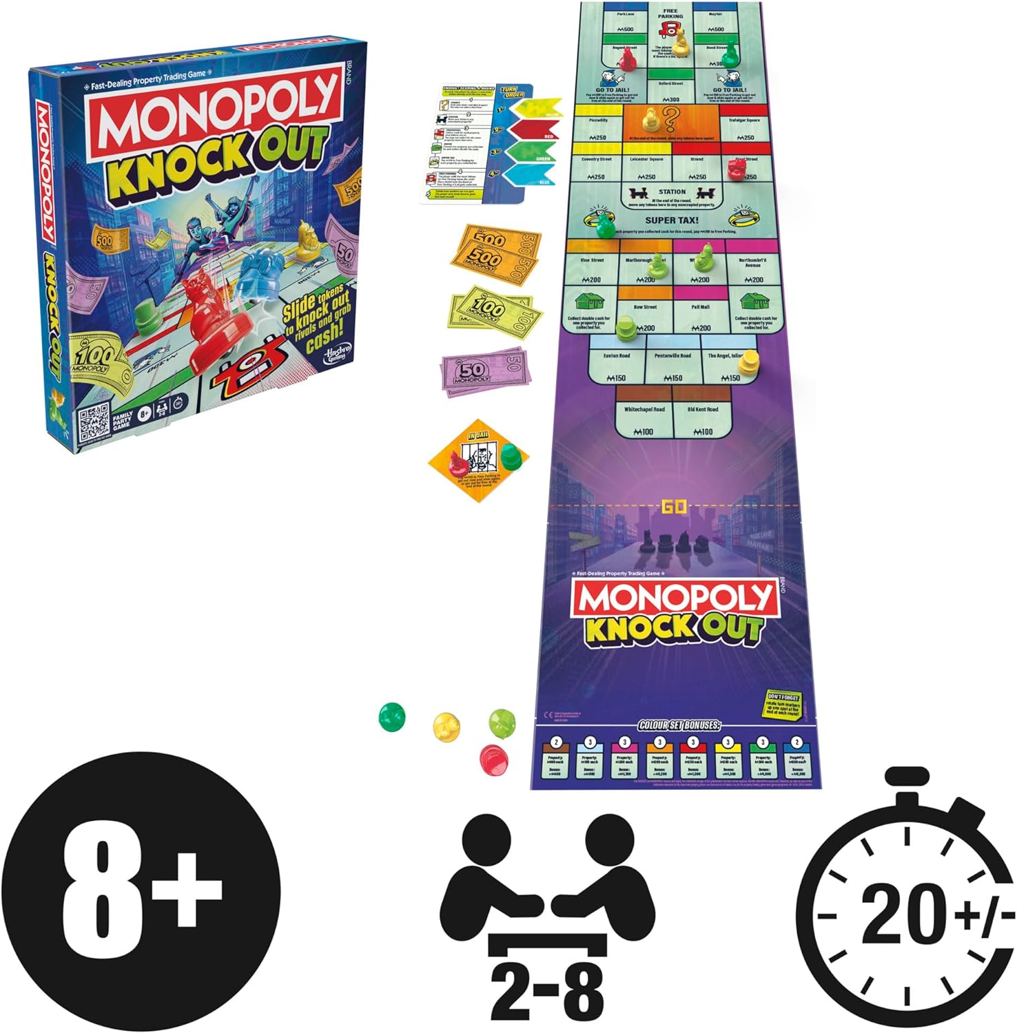 Monopoly Knockout Family Party Board Game - Amazon Exclusive