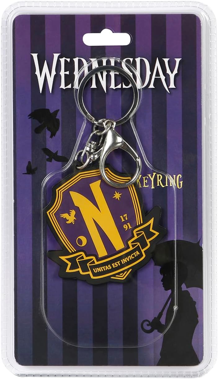Wednesday Emblem-Brand Keychain, Lilac, 6 x 6 cm