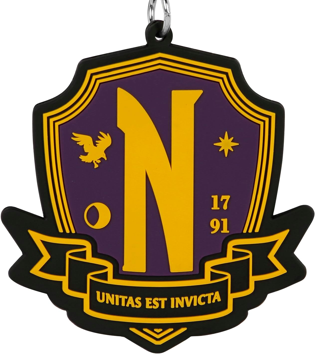 Wednesday Emblem-Brand Keychain, Lilac, 6 x 6 cm