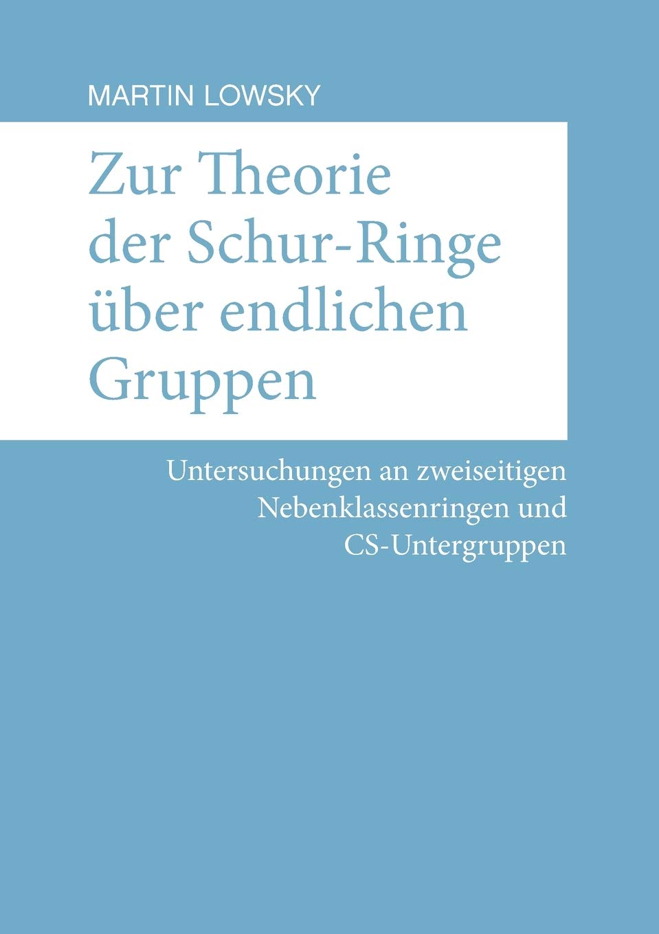 Zur Theorie der Schur-Ringe über endlichen Gruppen