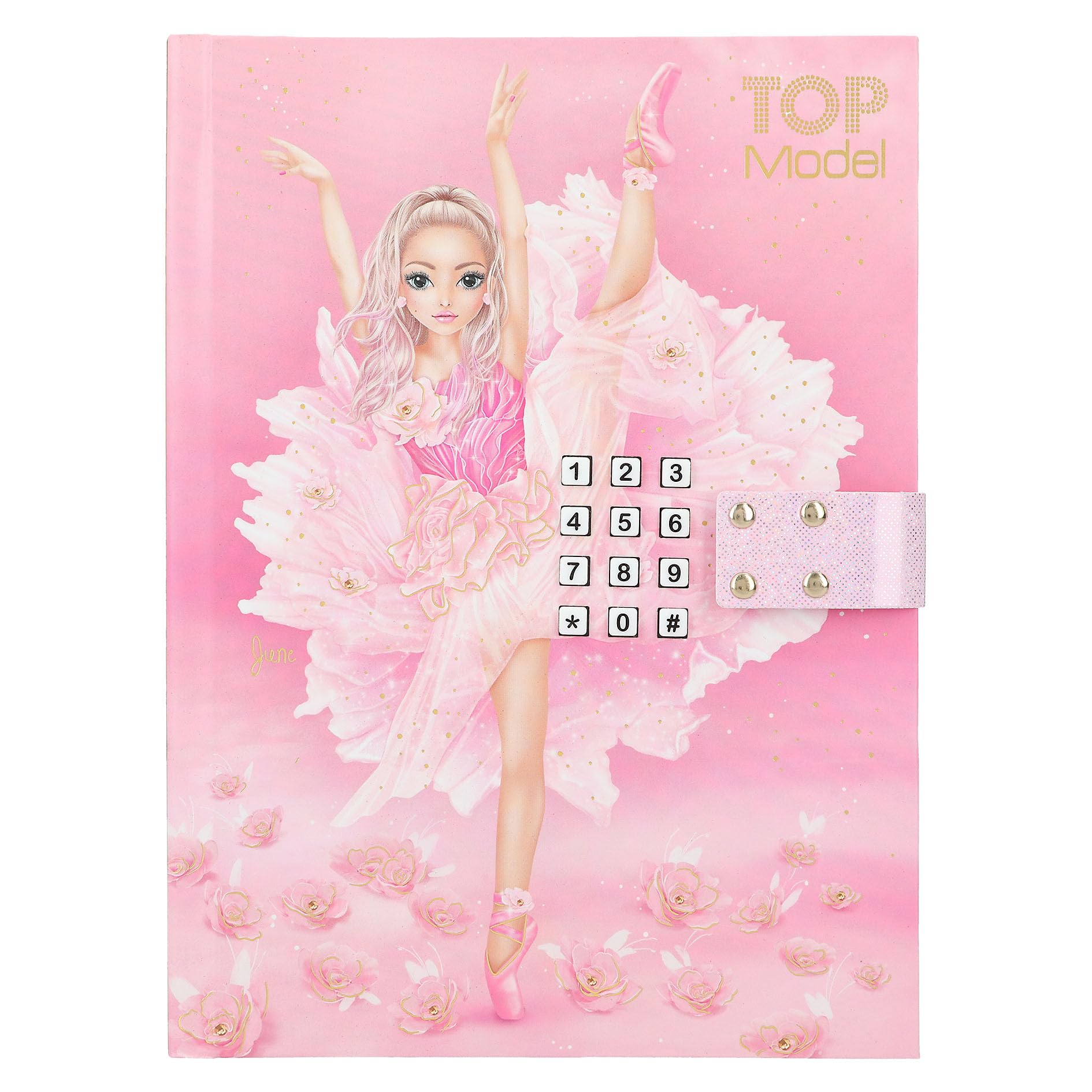 Depesche TOPModel Ballet 12712 Diary with Number Code and Sound, Book with 80 Lined and Colourful Illustrated Pages