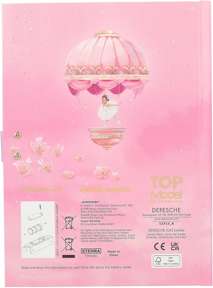 Depesche TOPModel Ballet 12712 Diary with Number Code and Sound, Book with 80 Lined and Colourful Illustrated Pages