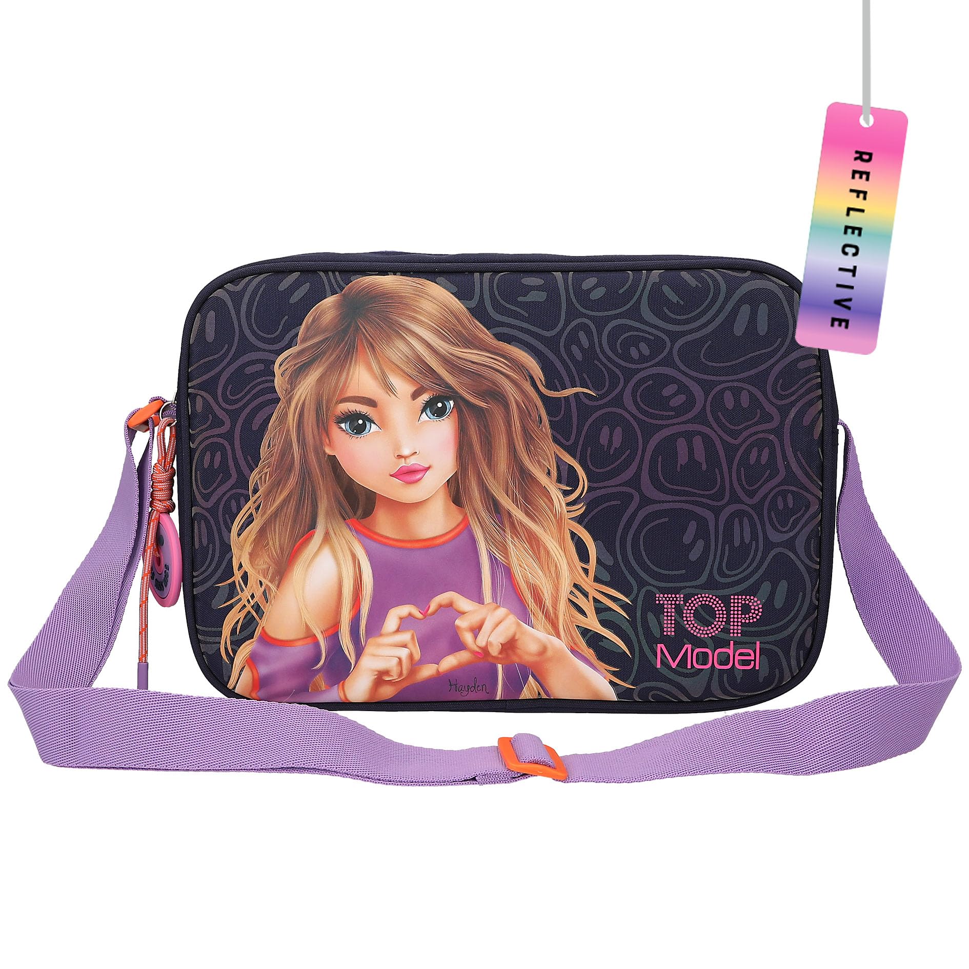 Depesche 12771 TOPModel Night Light Dark Blue with Model Pattern, Bag with Adjustable Shoulder Strap, Multicolor
