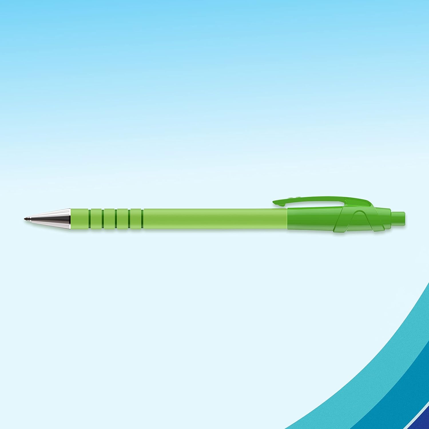Paper Mate Flexgrip Ultra Retro Ballpoint Pens | Medium Point (1.0mm) | Blue Ink | Retro Barrels | 5 Count