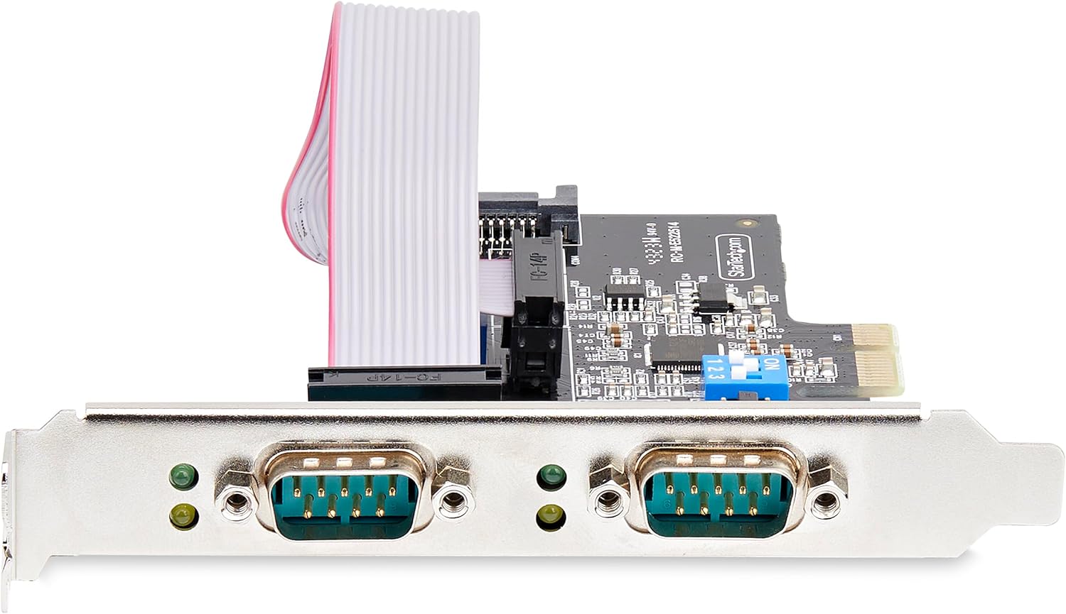 StarTech.com 2-Port Serial PCIe Card, Dual-Port PCI Express to RS232/RS422/RS485 DB9 Serial Card, Standard/Low-Profile Brackets, 16C1050 UART, ESD Protection, Windows/Linux (2S232422485-PC-CARD