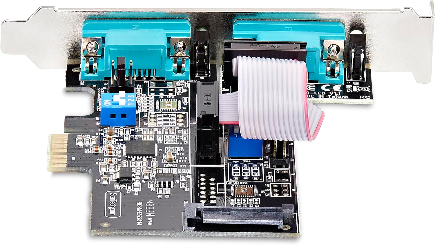 StarTech.com 2-Port Serial PCIe Card, Dual-Port PCI Express to RS232/RS422/RS485 DB9 Serial Card, Standard/Low-Profile Brackets, 16C1050 UART, ESD Protection, Windows/Linux (2S232422485-PC-CARD