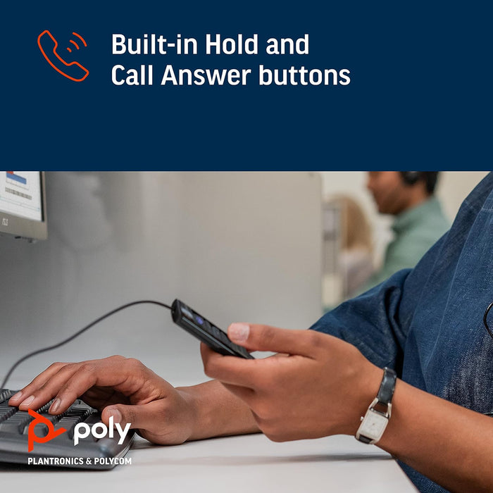 Plantronics Poly – EncorePro 525-M USB-A and USB-C USB headset () –– Acoustic Hearing Protection - Hold & Call Answer buttons – Optimized for Teams- Dual ear