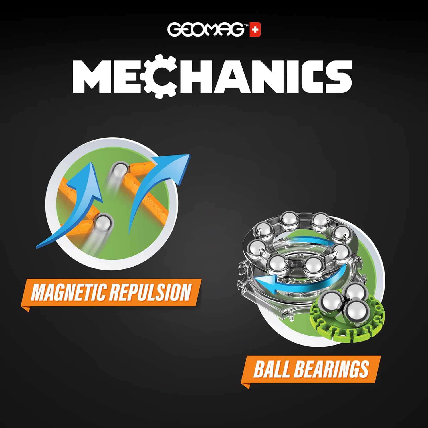 Geomag - Mechanics Motion Magnetic Gears - Educational and Creative Game for Children - Magnetic Building Blocks, Recycled Plastic - Set of 96 Pieces