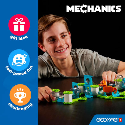 Geomag - Mechanics Motion Magnetic Gears - Educational and Creative Game for Children - Magnetic Building Blocks, Recycled Plastic - Set of 96 Pieces