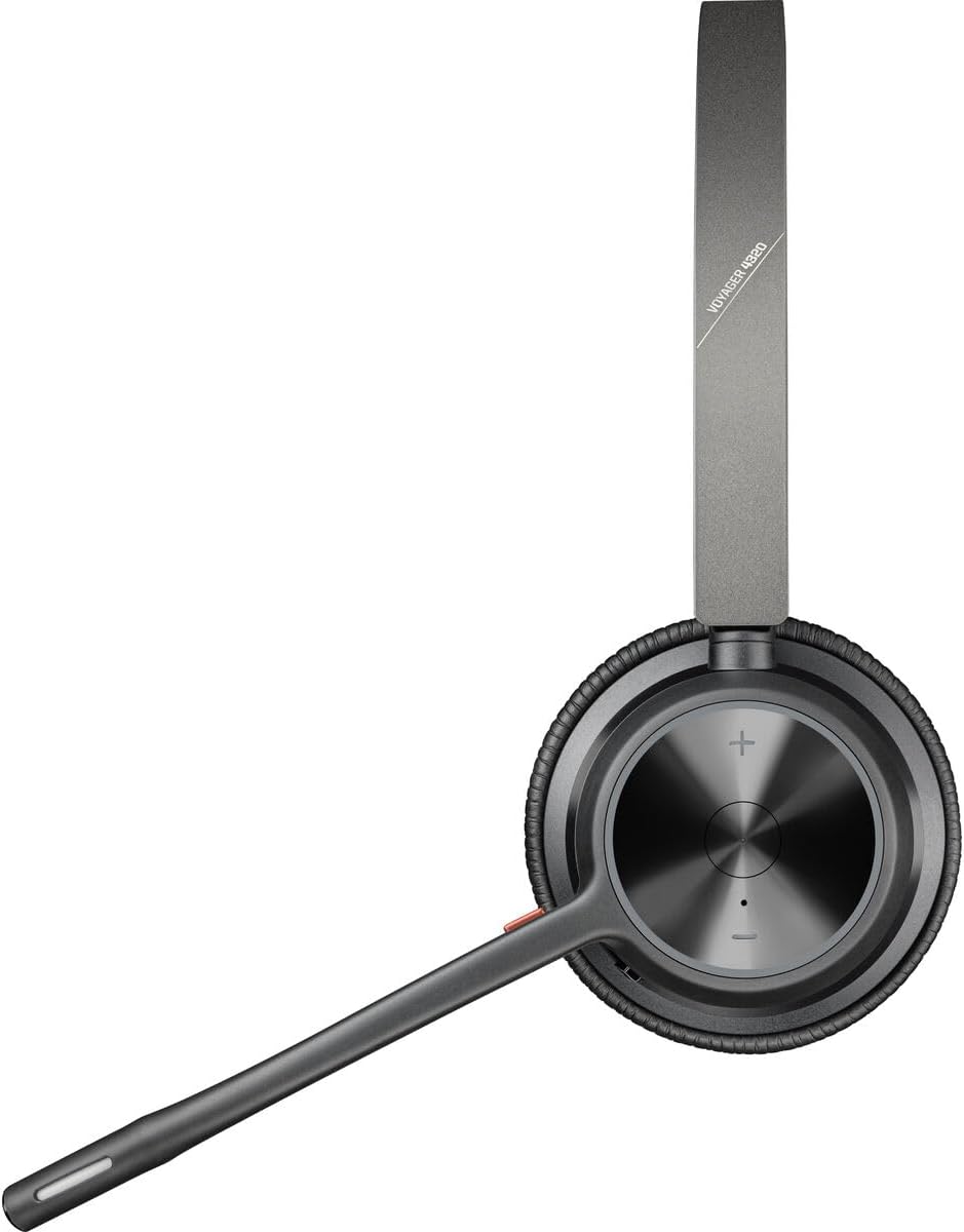 Poly - Voyager 4320 UC Wireless Headset (Plantronics) - Headphones with Boom Mic - Connect to PC/Mac via USB-C Bluetooth Adapter, Cell Phone via Bluetooth - Works with Teams, Zoom & More