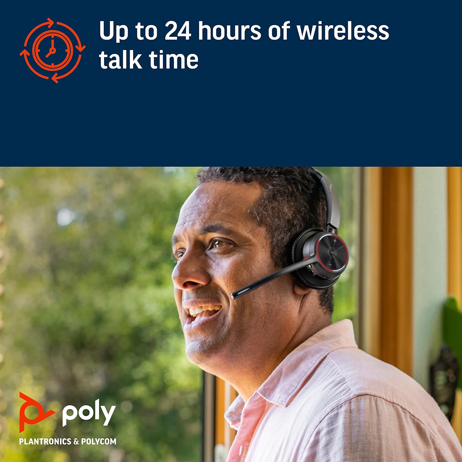Poly - Voyager 4310 UC Wireless Headset + Charge Stand (Plantronics) - Single-Ear Headset w/ Mic - Connect to PC/Mac via USB-C Bluetooth Adapter, Cell Phone via Bluetooth -Works with Teams, Zoom &More