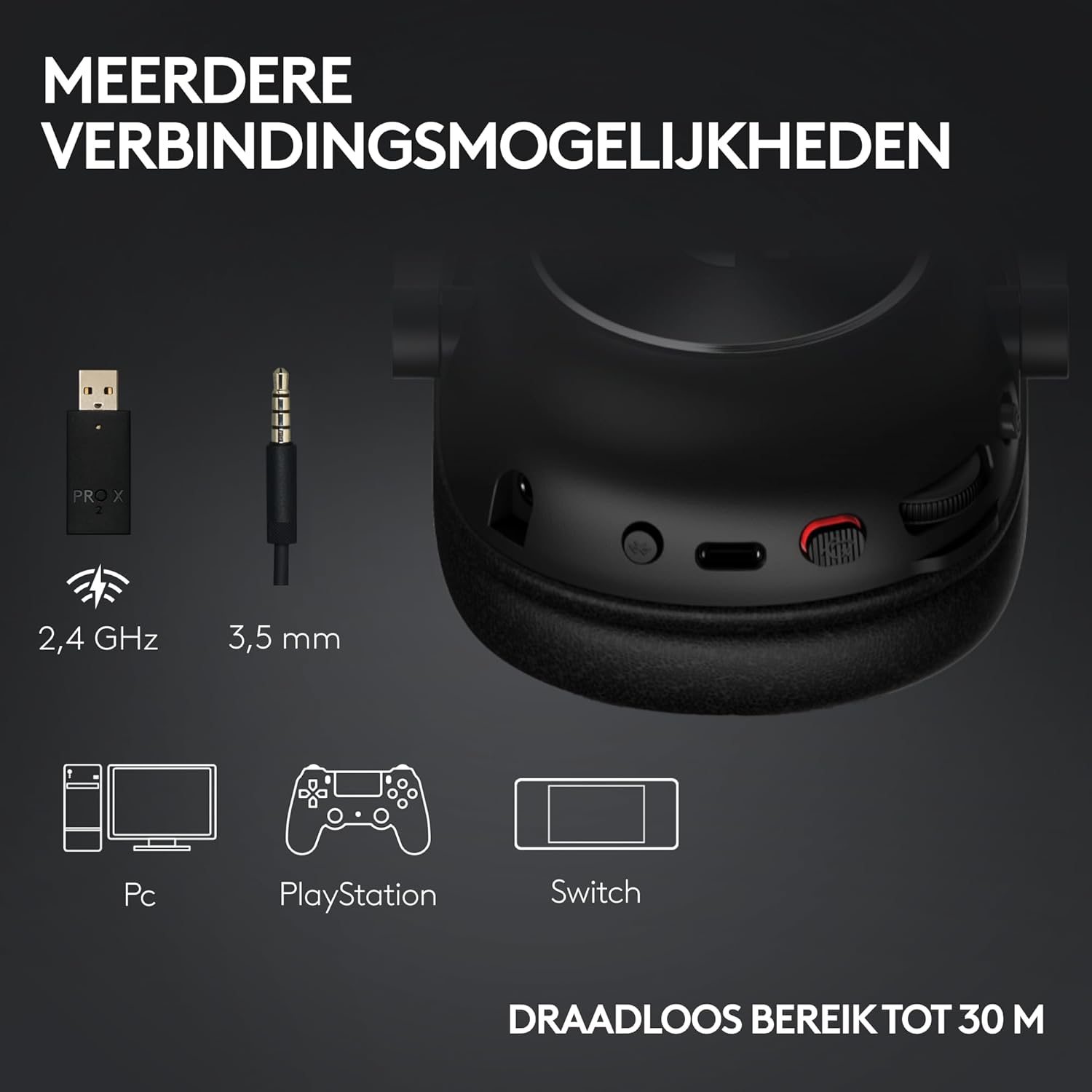 Logitech G PRO X 2 LIGHTSPEED Auriculares gaming inalámbricos, mic. brazo desmont., transductores grafeno 50mm, DTS:X 2.0-7.1 Surround, Bluetooth/USB/3.5mm Aux, PC, PS5, PS4, Nintendo Switch, Magenta