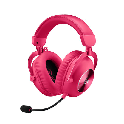 Logitech G PRO X 2 LIGHTSPEED Auriculares gaming inalámbricos, mic. brazo desmont., transductores grafeno 50mm, DTS:X 2.0-7.1 Surround, Bluetooth/USB/3.5mm Aux, PC, PS5, PS4, Nintendo Switch, Magenta