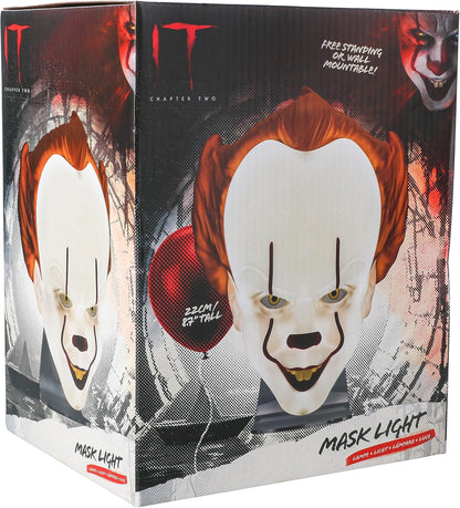 Paladone Pennywise Mask Light, Free Standing or Wall Mountable Halloween Decoration, Scary IT Clown Mask Lighting, 22cm (8.7"