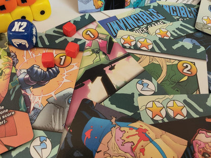 Mantic Games: Invincible: The Dice Game - Fast Paced Push Your Luck Dice Rolling Game, Comic Book Card & Dice Battle Game, Ages 10+, 2+ Players