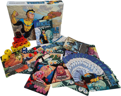Mantic Games: Invincible: The Dice Game - Fast Paced Push Your Luck Dice Rolling Game, Comic Book Card & Dice Battle Game, Ages 10+, 2+ Players