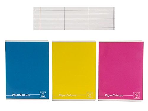 Pigna Colours - Pack of 10 A5 Notebooks, Assorted Colors, 0A, First/Second Grade Lined Notebooks, 15 x 21 cm