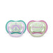 Philips Avent Ultra Air Pacifier - 2X Lightweight, Breathable, Glowing in The Dark Pacifiers for Children Aged 0-6 Months Without bisphenol A, with sterilizer case (Model SCF376/19)