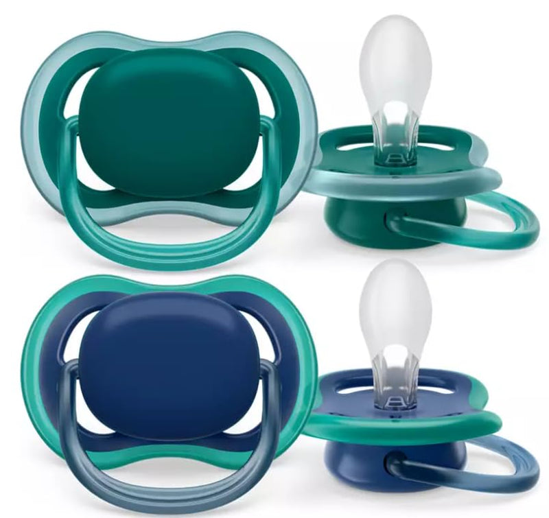 Philips Avent Ultra Air Fopspeen SCF085/31, lichte, ademende fopspenen voor baby's van 6-18 maanden, zonder bisfenol A, met sterilisatoretui