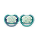 Philips Avent Ultra Air Pacifier - 2X Lightweight, Breathable, Glowing in The Dark Pacifiers for Children Over 18 Months Old Without bisphenol A, with sterilizer case (Model SCF376/13