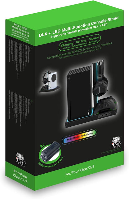 Imp Gaming DLX LED Twin Charging Tower With Cooling Fans & Game Storage Stand Xbox Series X Xbox Series X Multi Colour