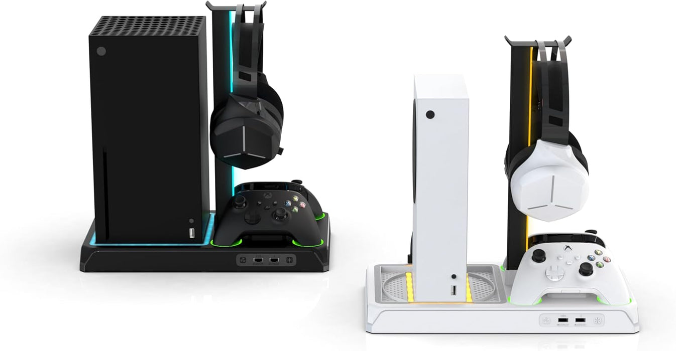 Imp Gaming DLX LED Twin Charging Tower With Cooling Fans & Game Storage Stand Xbox Series X Xbox Series X Multi Colour