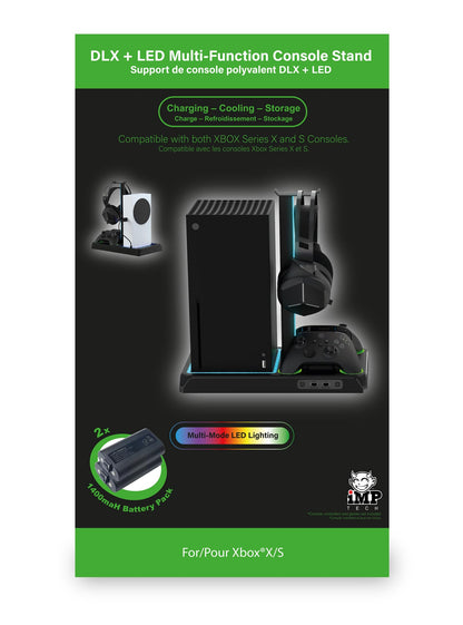 Imp Gaming DLX LED Twin Charging Tower With Cooling Fans & Game Storage Stand Xbox Series X Xbox Series X Multi Colour