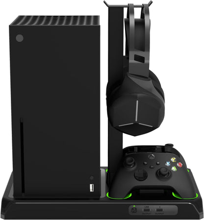 Imp Gaming DLX Twin Charging Tower With Cooling Fans & Game Storage Stand Xbox Series X