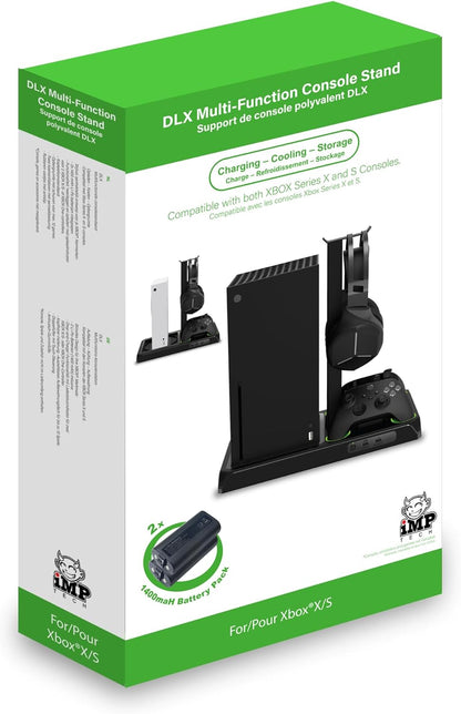 Imp Gaming DLX Twin Charging Tower With Cooling Fans & Game Storage Stand Xbox Series X