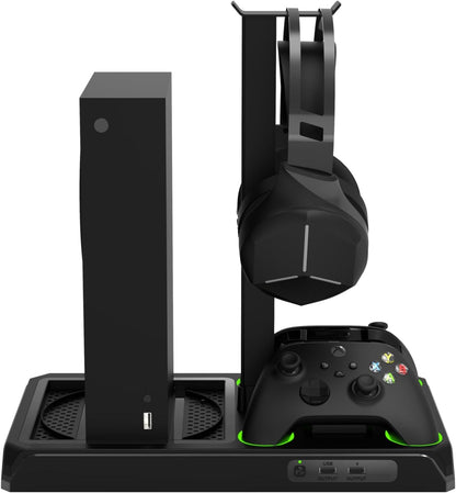 Imp Gaming DLX Twin Charging Tower With Cooling Fans & Game Storage Stand Xbox Series X