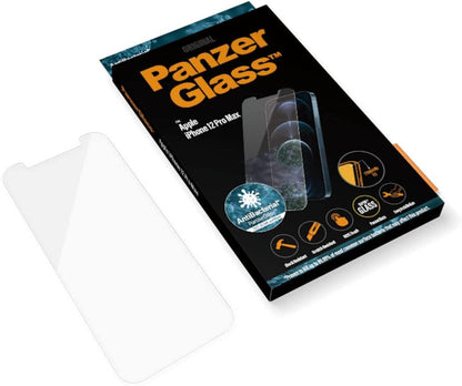 Panzerglass Antibacterial protective glass suitable for Apple iPhone 12 Pro Max, standard fit.
