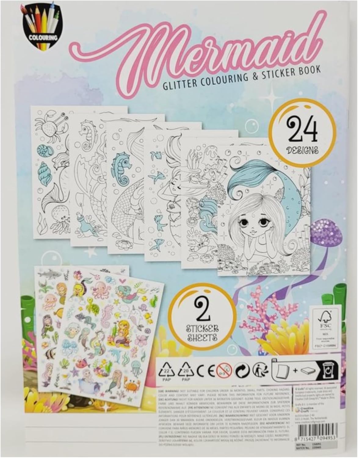 Couring Group Collitter Unicorn Mermaid Book Sticker