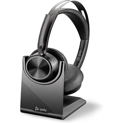 Poly - Voyager Focus 2 UC Bluetooth Headset + Charging Cradle (Plantronics) - Stereo headset with boom microphone, USB-A for PC/Mac - Active Noise Canceling - Works with Teams (Certified) , black Teams certified 2021 Version (USB-A)