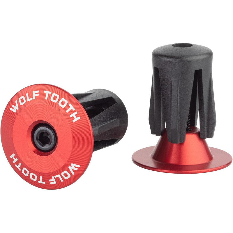 Wolf Tooth Alloy Bar End Plugs Red One Size