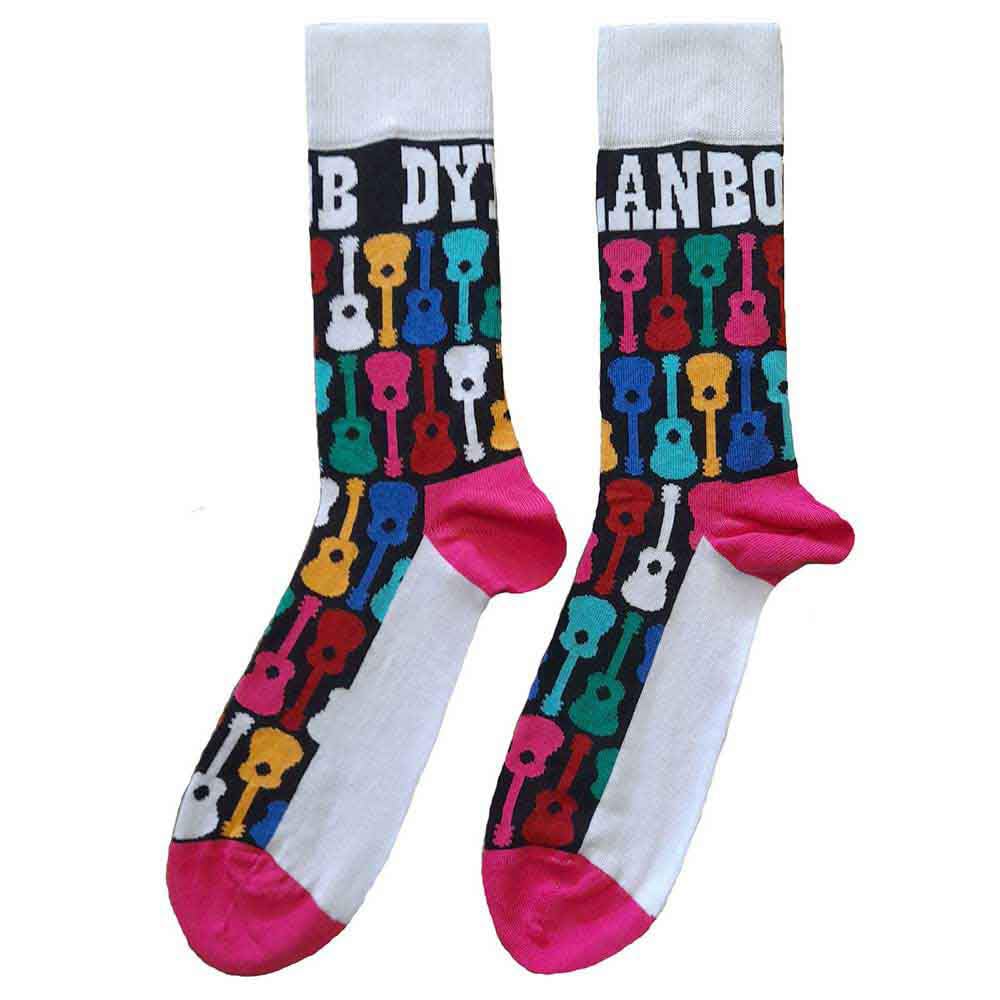 Bob Dylan Calzini Guitar Pattern Logo Nuovo Ufficiale Uomo Nero (Uk Size 7-11) Size UK Size 7-11, Bob Dylan Unisex Adult Guitar Ankle Socks (7 UK-11 UK) (Black/White/Pink), Bob Dylan Calzini Guitar Pattern Logo Nuovo Ufficiale Uomo Nero (Uk Size 7-11) Siz