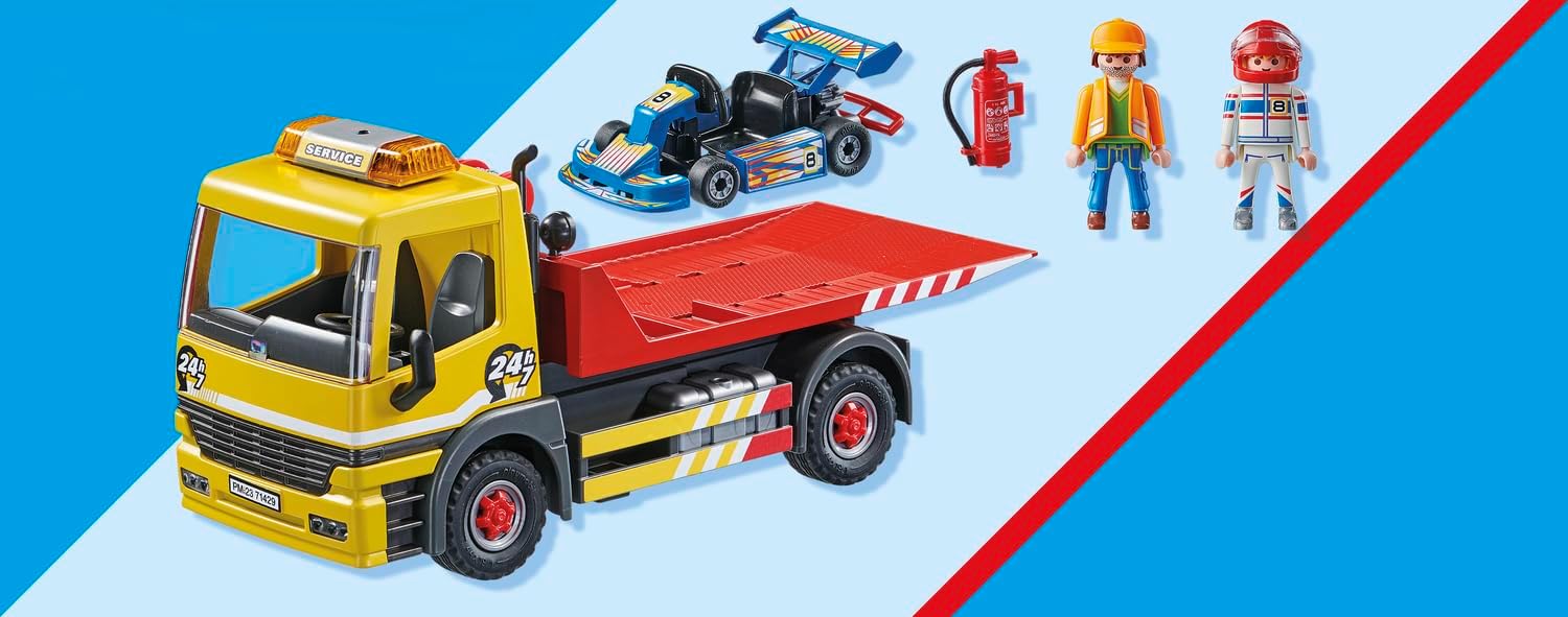 Playmobil 71429 City Life RC Vehicles - Towing Service, Truck and Racing Car Toy and Imaginative Role-Play, PlaySets Suitable for Children Ages 4+