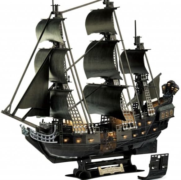 Revell 3D Puzzle 00155 Black Pearl - LED Edition 293 Pieces, Highly Detailed, Stunning Light Effects, 68cm in length, Fun & Easy To Build